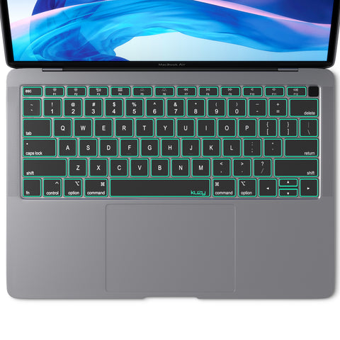 Kuzy Compatible with MacBook Air Keyboard Cover, 13 inch 2019 2018 A1932 with Retina Display Touch ID Premium Ultra Thin TPU Protective Skin Protector, Apple MacBook Air 2019 Keyboard Cover, Mint