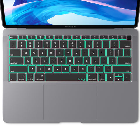 Kuzy Compatible with MacBook Air Keyboard Cover, 13 inch 2019 2018 A1932 with Retina Display Touch ID Premium Ultra Thin TPU Protective Skin Protector, Apple MacBook Air 2019 Keyboard Cover, Mint