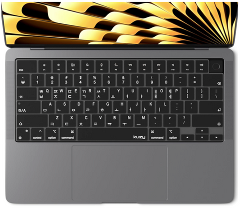 Kuzy Korean MacBook Pro Keyboard Cover 2023 2022 14 inch 16 inch M3 M1 M2 MacBook Air Keyboard Cover 15 inch 13.6 inch Silicone Skin Ultra Thin, US Version, Korean Language