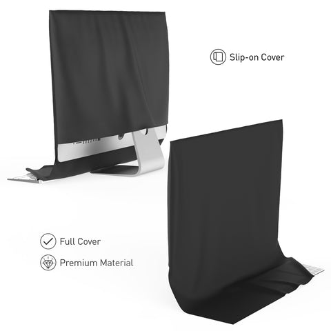 Kuzy Dust Cover for iMac 24 inch 2021 M1 A2438 A2439 - Computer Monitor Cover for Apple iMac 21 inch 2020 - 2017 Retina 4K - Dust Protection for Mac 21.5 Protective Screen Cover, Black
