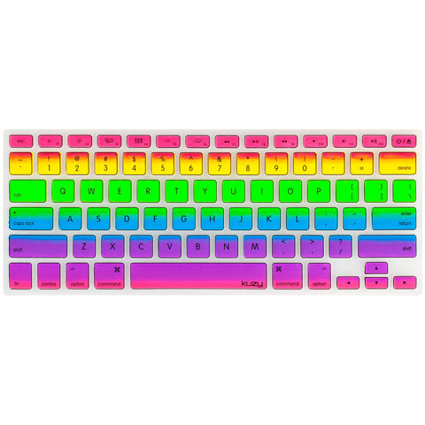 Kuzy - Rainbow Keyboard Cover Silicone Skin for MacBook Pro 13" 15" 17" (with or w/Out Retina Display) iMac and MacBook Air 13" - Rainbow